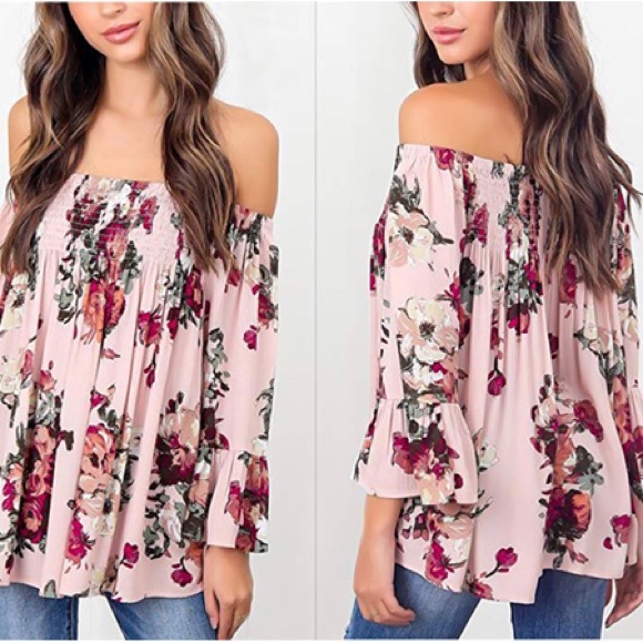 ⭐️HP⭐️🌸BLOSSOM Womens Off the Shoulder Blouse🌸 - Picture 2 of 2